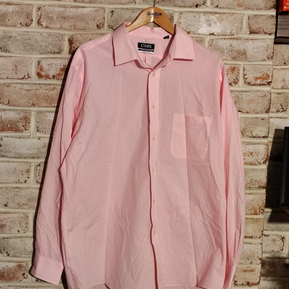 Chaps Pink Button Down Shirt - XL, 17-17 ½
